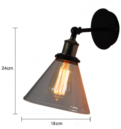 โคมไฟติดผนังแก้ว รูปกรวย