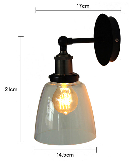 โคมไฟวินเทจติดผนัง วัสดุแก้ว โคมไฟวินเทจติดผนัง วัสดุแก้ว