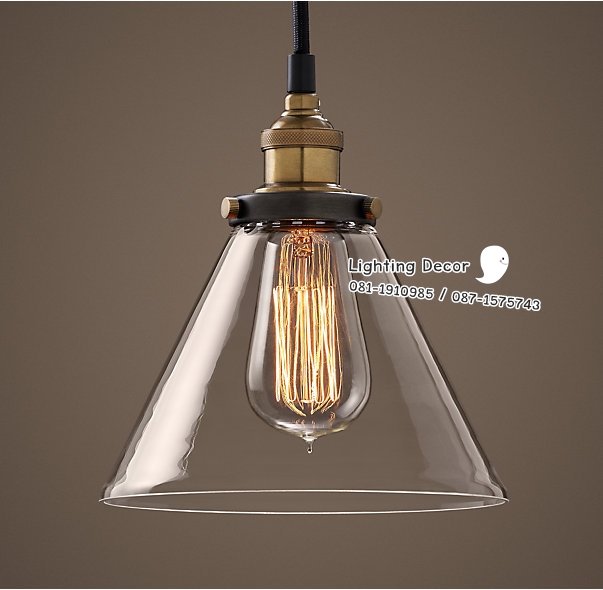โคมไฟแก้ววินเทจ ขั้วทองเหลือง