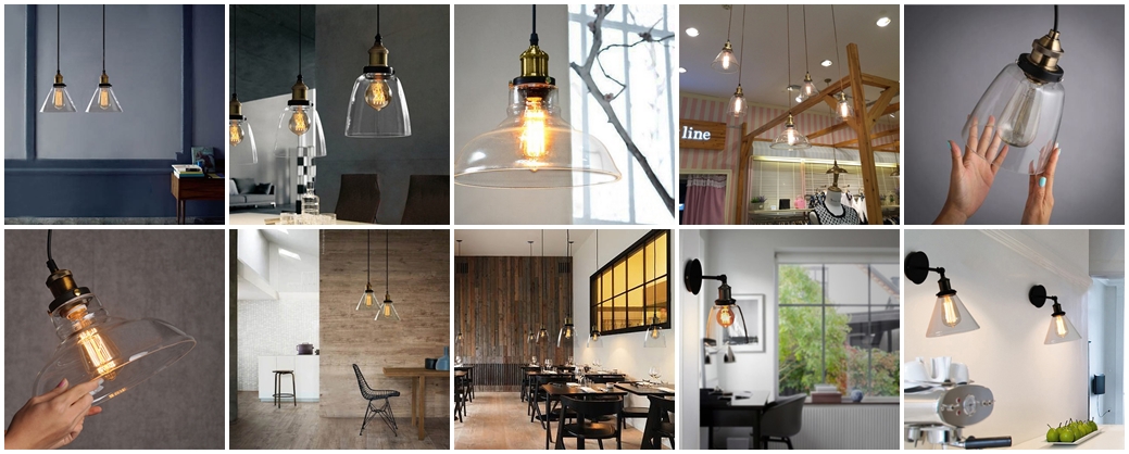 โคมไฟแก้ววินเทจ โคมไฟติดผนัง โคมไฟเพดาน สไตล์วินเทจ