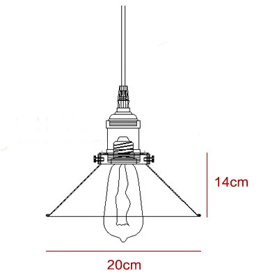 ขนาดโคมไฟ โคมไฟวินเทจ Vintage โคมไฟแขวนเพดาน