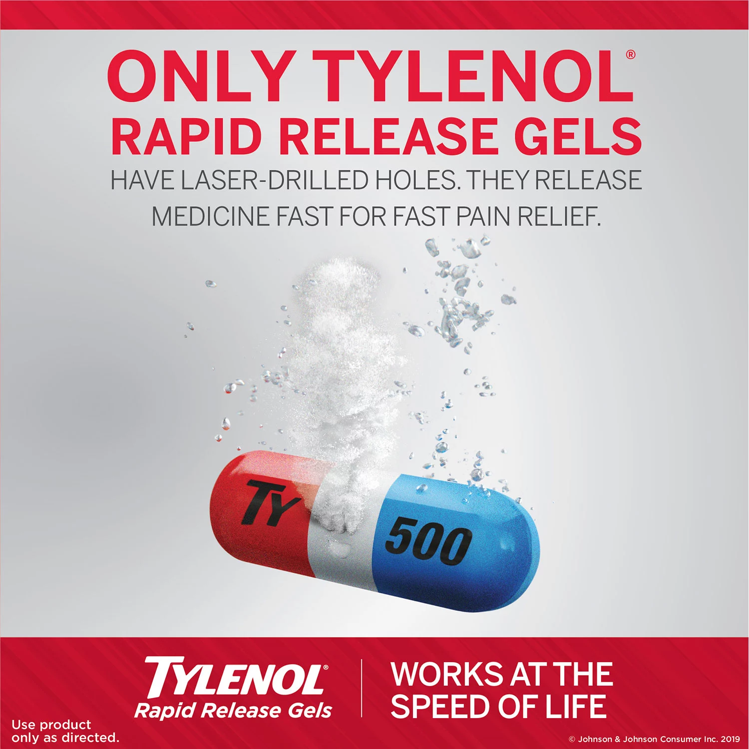 ยาบรรเทาอาการปวดและลดไข้ชนิดเข้มข้น Tylenol Extra Strength RAPID RELEASE Gels (290 Gelcaps)