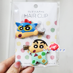 (#9I0H ชินจังหน้ากาก) Crayon Shin-Chan Hair Clip กิ๊บชินจัง กิ๊บติดผมญี่ปุ่น 1 คู่ สุดคิวท์
