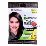 (3.0 สีน้ำตาลเข้ม) Garnier Color Naturals 30mL การ์นิเย่ ครีมเปลี่ยนสีผม ปกปิดผมขาว สีผมสวย เด่นชัด มีถุงมือแถม ช่วยล็อคสีผมให้ติดทนนานและพร้อมบำรุงผมให้ผมดูสุขภาพดี