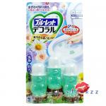 (Forest and Flower สีเขียวฝาขาว) Kobayashi Bluelet Toilet Bowl Cleaner 7.5g x 3 ชิ้น เจลหอม ช่วยทำความสะอาดโถส้วม ไม่ให้เกิดคราบน้ำ พร้อมสารฆ่าเชื้อโรค