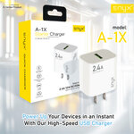 หัวชาร์จ Adapter ENYX A-1X 2.4A รองรับการชาร์จเร็ว 12W