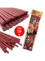 ตะเกียบเมลามีนสีน้ำตาลสไตล์ญี่ปุ่นยาว9.5นิ้วแพค10คู่