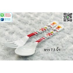 P09068 ชุดช้อนส้อมเด็ก 7.5 นิ้วลายหมีพูห์ เมลามีนและลิขสิทธิ์แท้ Flowerware เครือซูปเปอร์แวร์ No.SPF2358 No.SPF2358 (ราคาขายส่งต่อ 12 คู่: เฉลี่ย 52.5 บต่อคู่)