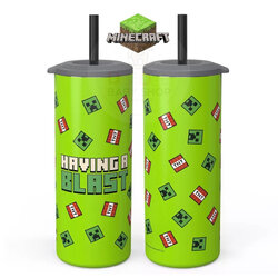 แก้วน้ำสเตนเลสเก็บความเย็น Zak! Minecraft 16 Oz. Vacuum Insulated Stainless Steel Tumbler
