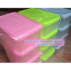 P05601 กล่องถนอมอาหาร เหลี่ยม สีหวาน (16*27*10 cm) No.9002 (ราคาส่งต่อ 1 โหล: 12 ใบ)
