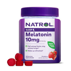 กัมมี่เสริมการนอนหลับสำหรับผู้ใหญ่ NATROL Sleep Melatonin Gummies 10mg (90 Gummies)