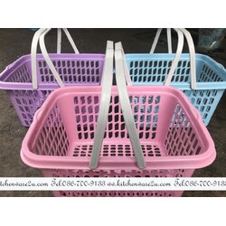 P07738 ตะกร้าหูหิ้ว สีหวาน (27*35.5*18.7 cm) No.7004 ราคาส่งต่อ 8 โหล: 96 ใบ:เฉลี่ย 225 บ.โหล