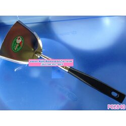 P02840 ตะหลิวสแตนเลส 3 นิ้ว ด้ามดำ เบอร์ 040 ราคาส่งต่อ 1 โหล : 12 อัน