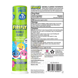 ยาสีฟันผสมฟลูออไรด์สำหรับเด็ก FireFly Baby Shark BUBBLE BLAST Natural Fluoride Toothpaste