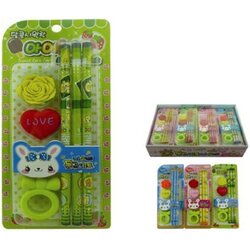 P07480 ชุดดินสอ+ยางลบเกาหลี HY210-20 (ราคาส่งต่อ 2 โหล: 24 ชุด) 180 บ/โหล ส่ง 15 บาท ขายส่งทุกอย่าง 20 บาท