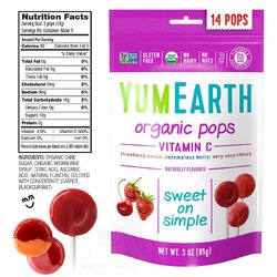 ลูกอมวิตามิน C ปลอดสารพิษสำหรับเด็ก YumEarth Organic Pops Vitamin C Naturally Flavored (14 Pops)