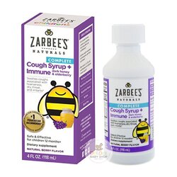 วิตามินเสริมภูมิคุ้มกันและบรรเทาอาการไอสำหรับเด็ก Zarbee's Naturals Children's COMPLETE Cough Syrup + Immune