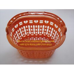 P00086 ตะกร้าแฟนซี หูหิ้ว (19*25*14.5 cm) เกรดเอ (ราคาส่งต่อ 1 โหล: 12 ใบ)
