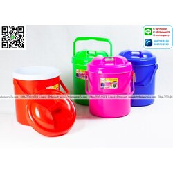 P08188 กระติกน้ำกลม 6 ลิตร (24*24*30 cm) สีหวาน สวย (ราคาส่งต่อ 12 ใบ:เฉลี่ย 95 บต่อใบ)