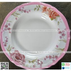 P06473 จานเมลามีน 9 นิ้ว หนา หลากหลายลาย (ราคาส่งต่อ 1 โหล: 12 ใบ)