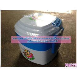 P06273 ปิ่นโตเหลี่ยม 2 ชั้น (13*15*13 cm) ใช้กับไมโครเวฟได้ ดีไซน์ใหม่ (ราคาส่งต่อ 1 โหล : 12 ชุด )