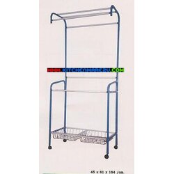 P02500 ราวตากผ้า มีล้อ มีตะแกรง No.407 ราคาส่งต่อ 4 ชุด:เฉลี่ยชุดละ 510 บาท