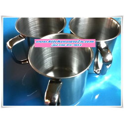 P06208 ถ้วยหูสแตนเลส 8 ซม. (ราคาส่งต่อ 10 โหล: 120 ใบ;เฉลี่ย 132 บ/โหล)