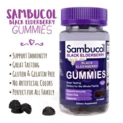 วิตามินเสริมภูมิคุ้มกันชนิดกัมมี่ Sambucol Black Elderberry Gummies