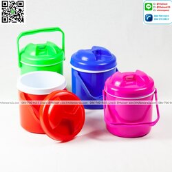 P08186 กระติกน้ำกลม 2.5 ลิตร (18.5*18.5*22.5 cm) สีหวาน สวย (ราคาส่งต่อ 12 ใบ:เฉลี่ย 50 บต่อใบ)