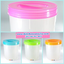 P09007 กระปุกกลม ฝาหมุน (16*16*18.5 cm) สีหวาน No.1419 ราคาส่งต่อ 12 โหล: 144 ใบ:เฉลี่ย 175 บ/โหล