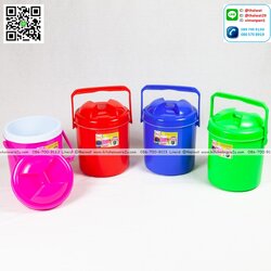 P08187 กระติกน้ำกลม 4 ลิตร (23*23*28 cm) สีหวาน สวย (ราคาส่งต่อ 12 ใบ:เฉลี่ย 85 บต่อใบ)