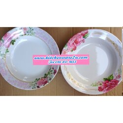 P08909 จานเมลามีน 9 นิ้ว หนา ลายสวย ราคาส่งต่อ 1 โหล :12 ใบ:210 บ.