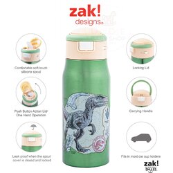 กระติกน้ำสเตนเลสรักษาอุณหภูมิ Zak! T-Rex Mesa Vacuum Insulated Stainless Steel 13.5 Oz Bottle