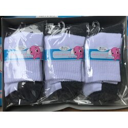 P10577 ถุงเท้านักเรียน ข้อสั้น ใส่เล่นกีฬาได้ No.7-9 แพคถุงพร้อมขาย (ราคาขายส่งต่อ 1 โหล: 12 คู่)