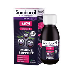 วิตามินเสริมสร้างภูมิคุ้มกันผสมวิตามินซี Sambucol Black Elderberry Liquid for Kids + Vitamin C (120ml)