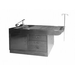 โต๊ะผ่าตัดสแตนเลส พร้อมซิงค์น้ำและตู้มีลิ้นชัก