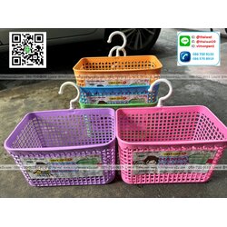 P12288 ตะกร้าเอนกประสงค์ มีขอเกี่ยว (13*21*12 cm) No.3333 ราคาขายส่งต่อ 1 โหล : 12 ใบ