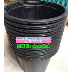 P10038 กระถางต้นไม้ดำ (24.6 * 24.6 * 18.5 cm) No.7910 (ราคาส่งต่อ 1 โหล:12 ใบ ) ขายส่งทุกอย่าง 20 บาท