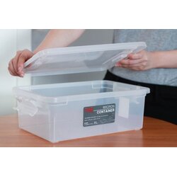 P10482 กล่องเอนกประสงค์ ฝาล๊อค 6 ลิตร (ขนาด 22 ซม.(กว้าง) X 34 ซม.(ยาว) X 11.3 ซม.(สูง)) สีขาว No.6657 (ราคาส่งต่อ 1 โหล:12 ใบ:75 บต่อใบ)