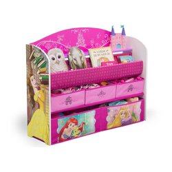 ชั้นวางหนังสือพร้อมกล่องเก็บของเล่นสำหรับลูกน้อย Delta Children Deluxe Book & Toy Organizer (Disney Princess)