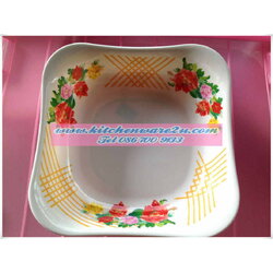 P06480 ชามเมลามีนเหลี่ยม 10 นิ้ว หลากหลายลาย (ราคาส่งต่อ 1 โหล: 12 ใบ)