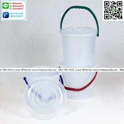 P00139 ถังใสเกรดเอ 2 แกลอน 7.5 ลิตร (26*26*23 cm) มีฝาปิด เกรดเอ สีขาว (ราคาส่งต่อ 12 ใบ)