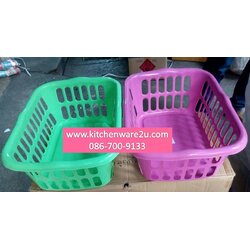 P10386 ตะแกรงเหลี่ยม เอนกประสงค์ (วัดด้านนอก 33*45*17.5 cm) สีหวาน (ราคาส่งต่อ 1 โหล: 12 ใบ: 240 บ/โหล ขายส่งทุกอย่าง 20 บาท)