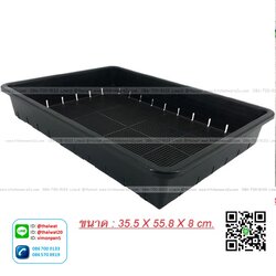 P11342 ตะกร้าเพาะชำ (35.5 X 50 X 8 cm.) สีดำ นัมเบอร์วัน No.1111 (ราคาส่งต่อ 1 โหล : 12 ใบ)