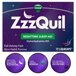 วิตามินเสริมการนอนหลับสำหรับเด็กโตและผู้ใหญ่ Vicks ZzzQuil Nighttime Sleep-Aid LiquiCaps (72 LiquiCaps)