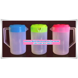 P06215 เหยือกน้ำทรงสูง ใส ฝาสี เกรดเอ No.488-2 (ราคาส่งต่อ 1 มัด : 8 โหล: 96 ใบ:เฉลี่ย 205 บ/โหล)