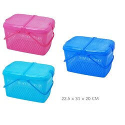 P00119 ตะกร้าลอยฟ้าฝาล๊อค เกรดเอ ใหญ่ (38.75 x 26.75 x23 cm) No.9804 (ราคาส่งต่อ 1 โหล: 12 ใบ)