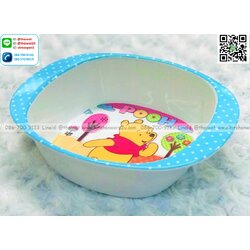 P09099 ชามมีที่จับ 6 นิ้ว พิมพ์ลายหมีพูห์ เมลามีนและลิขสิทธิ์แท้ Flowerware เครือซูปเปอร์แวร์ No.B225-6 (ราคาขายส่งต่อ 12 ใบ: เฉลี่ย 85 บ/ใบ)