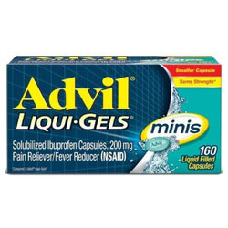 ยาบรรเทาอาการปวดและลดไข้ Advil Liqui-Gels - Minis (160 Capsules)