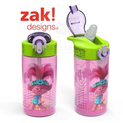 กระติกน้ำพร้อมหลอดดื่มสำหรับเด็ก Zak! Trolls 16 Oz. Reusable Water Bottle with Straw